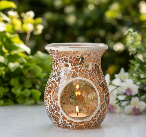 Mirrored Crackle Effect - Brown Wax Warmer