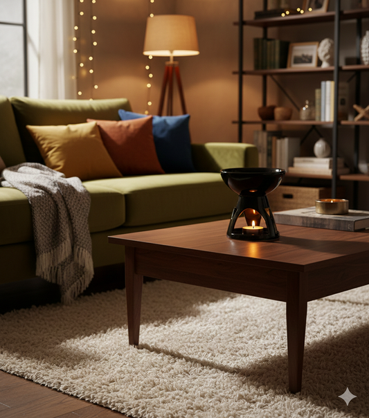 Black Deep Bowl Wax Warmer / Oil Burner