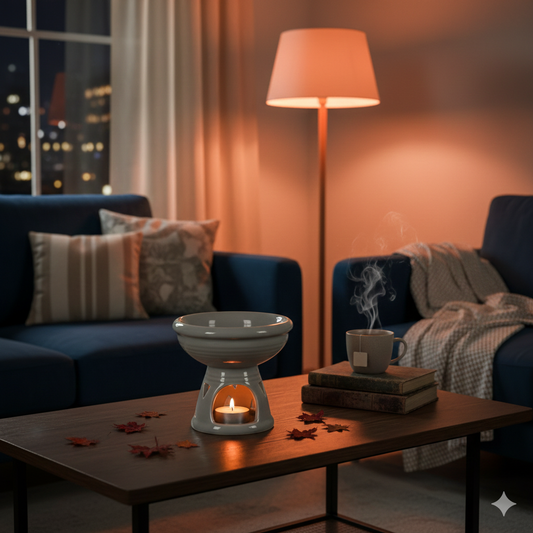 Grey Deep Bowl Wax Warmer / Oil Burner