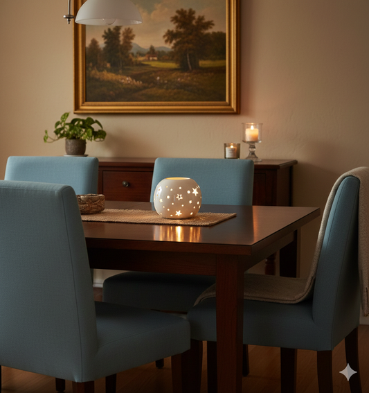 White Iridescent Star Wax Warmer / Oil Burner