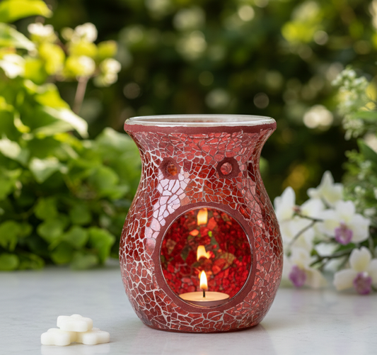 Mirrored Crackle Effect - Red Wax Warmer